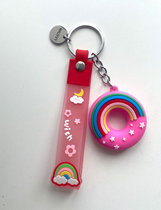 Nøglering med doughnut - pink