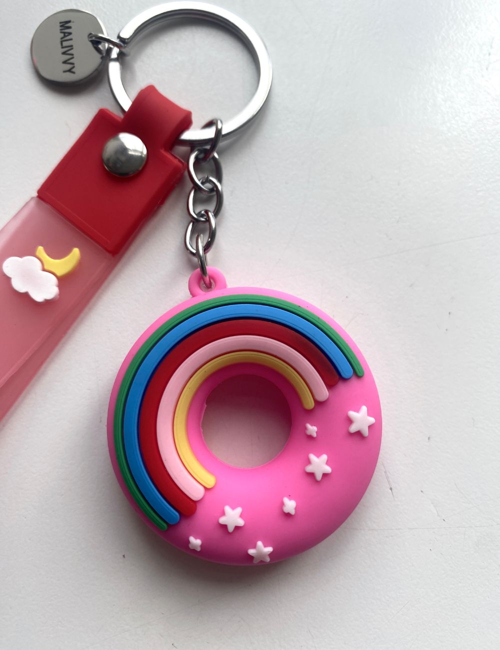 Nøglering med doughnut - pink