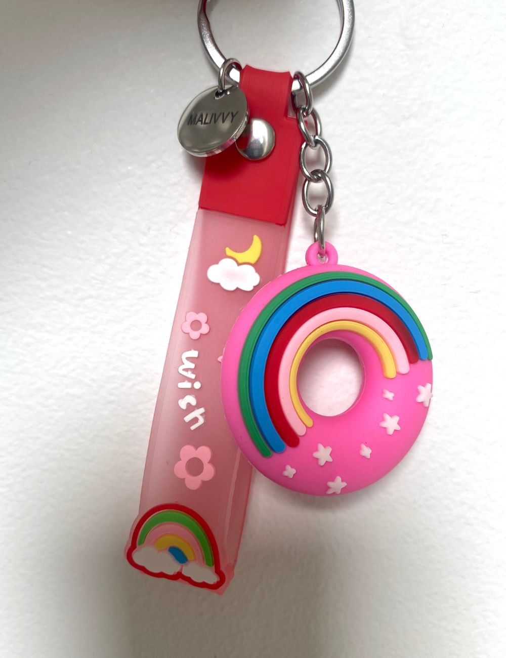 Nøglering med doughnut - pink